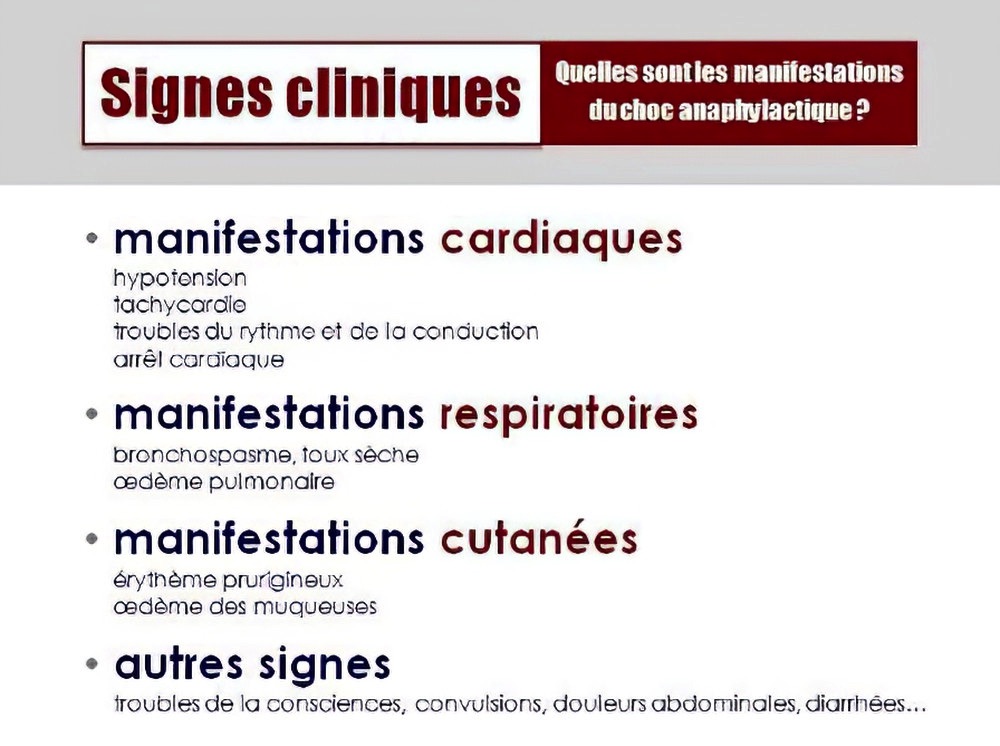 Choc anaphylactique urgence cabinet dentaire